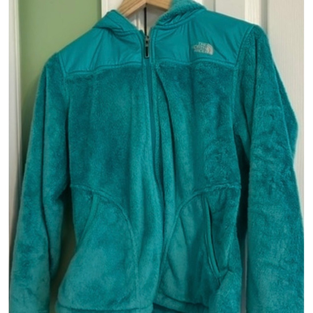 The North Face Osito Fleece Jacket Teal Blue Full Zip Soft High Pile Women Small